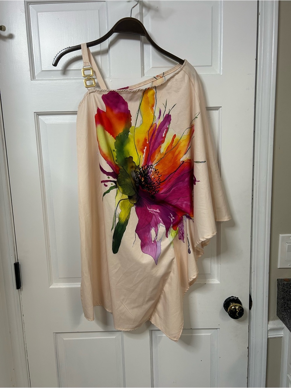 SHEIN Cream One-Shoulder Blouse